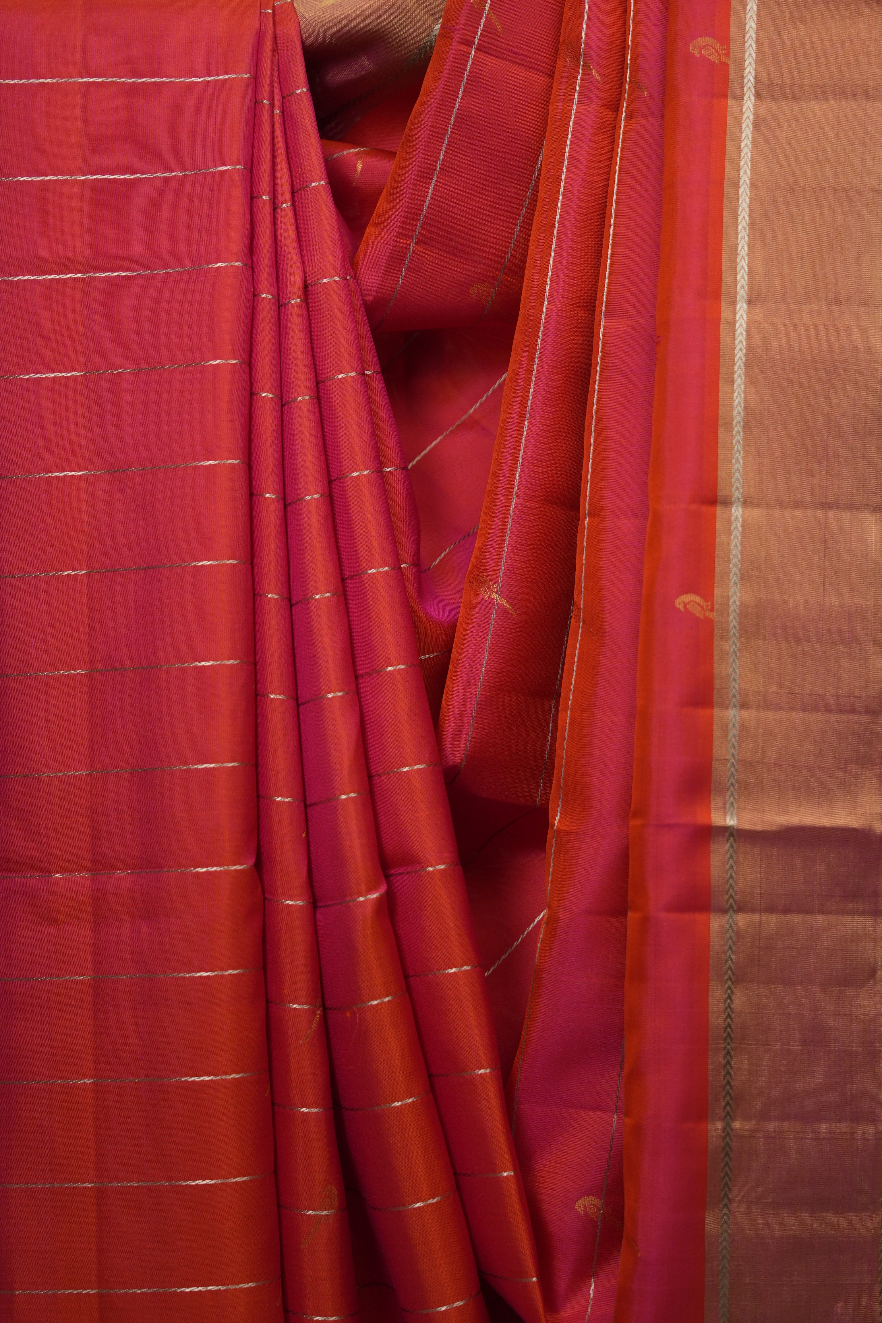 Dual Tone Pink Soft Silk Saree - SRDTPSSS447