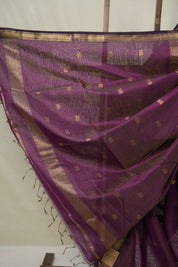 Purple Maheshwari Tissue Saree - SRPMTS731