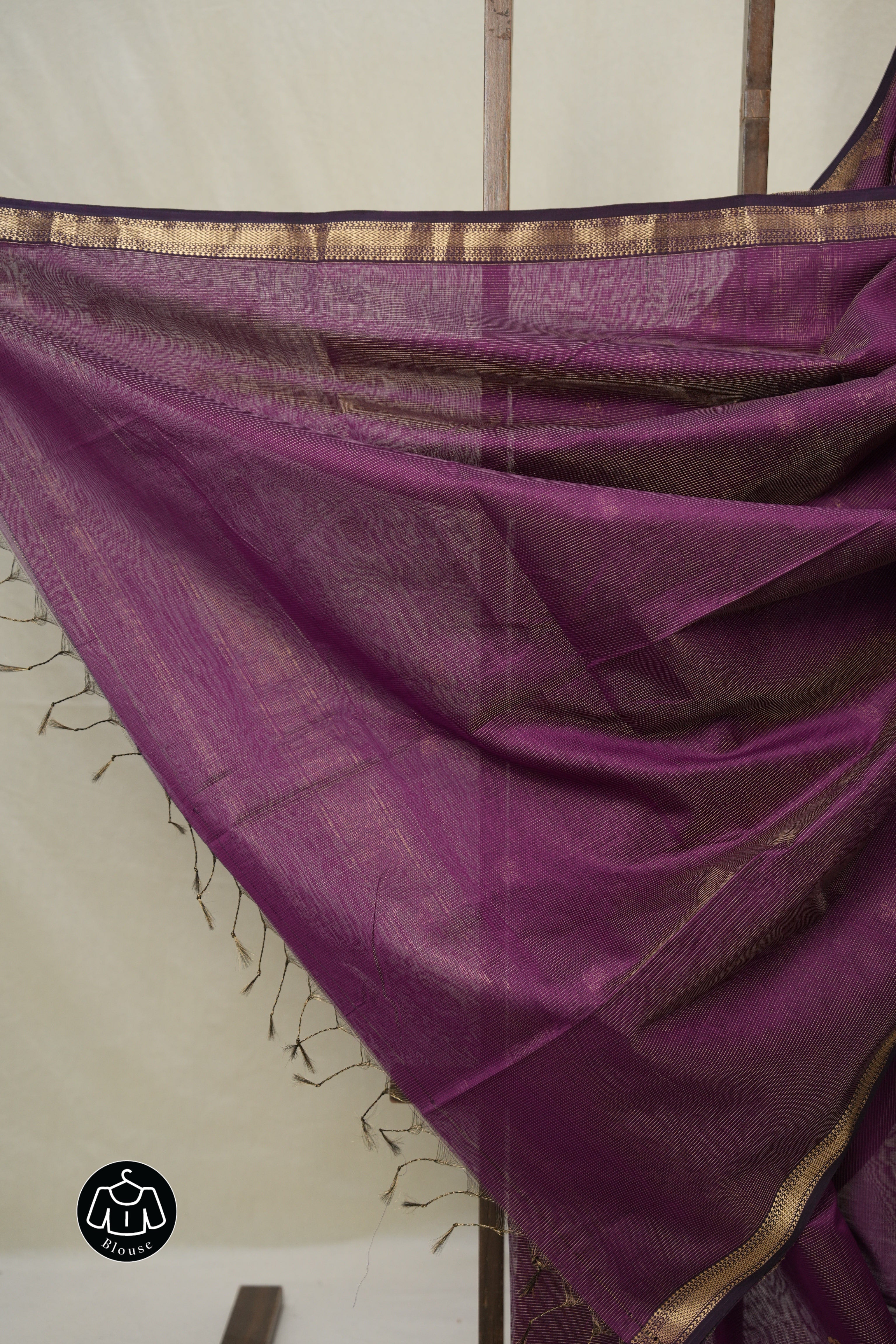 Purple Maheshwari Tissue Saree - SRPMTS731