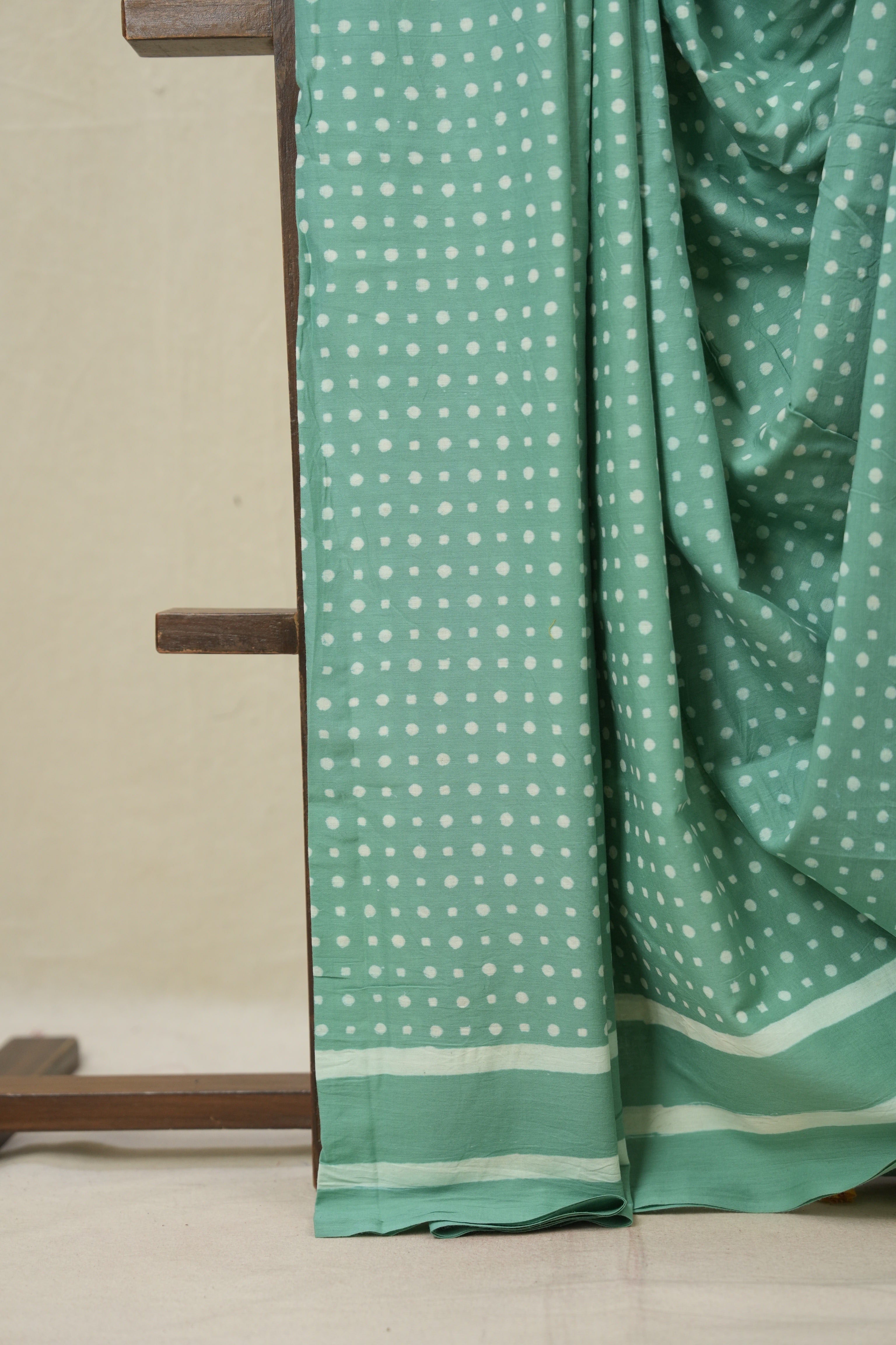 Aqua Green HBP Cotton Saree - SRAGCS3385