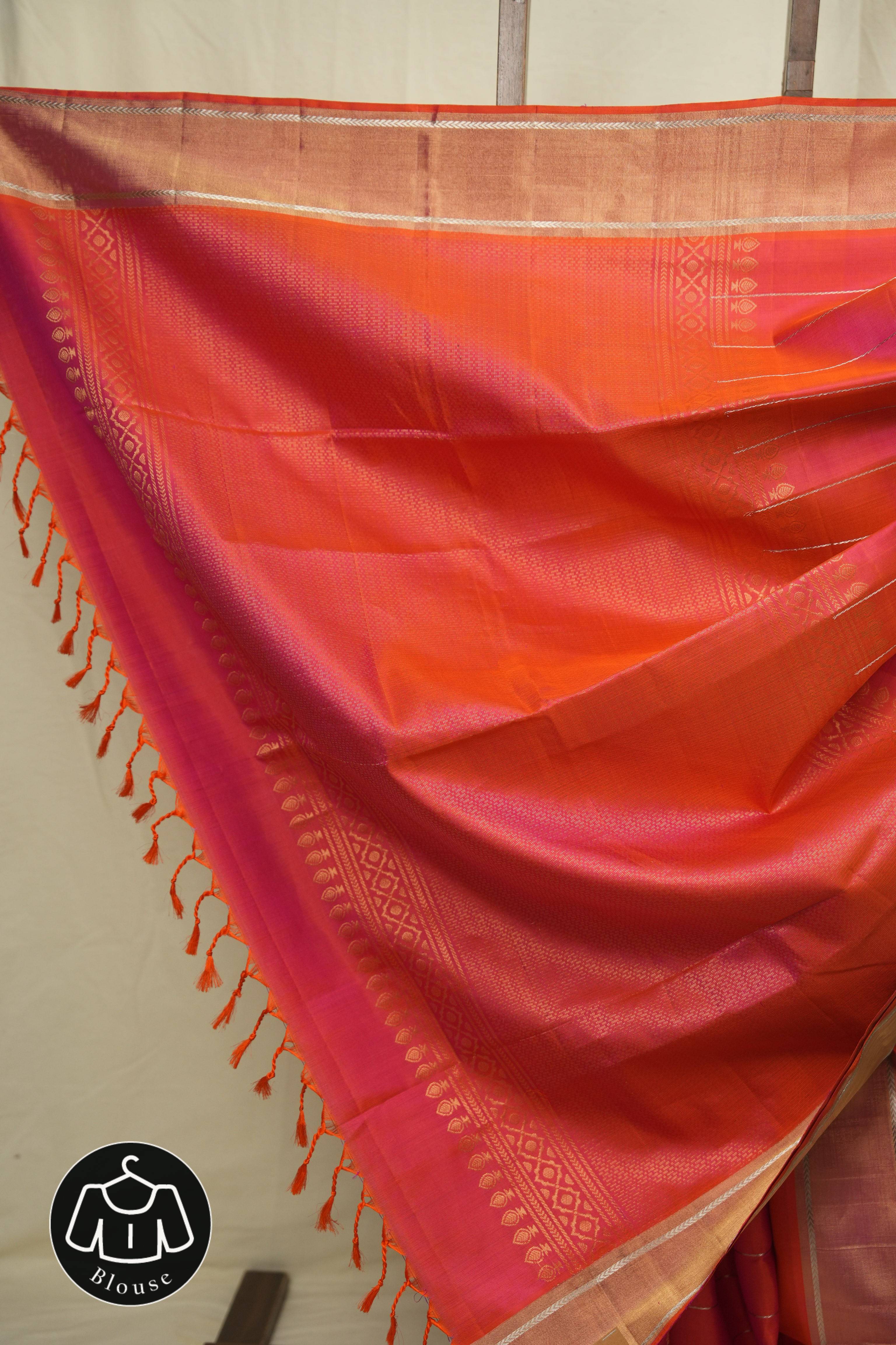 Dual Tone Pink Soft Silk Saree - SRDTPSSS447