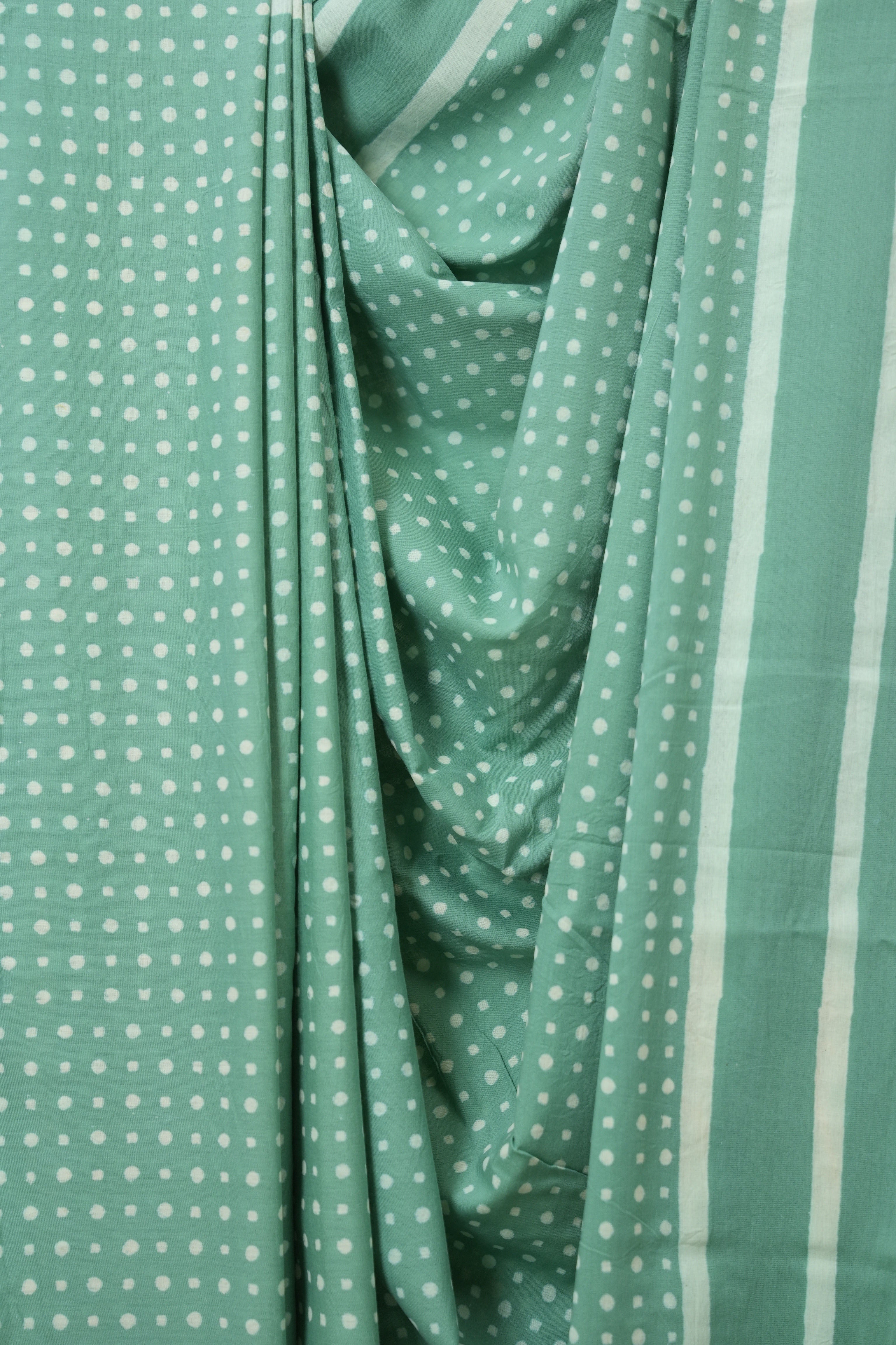 Aqua Green HBP Cotton Saree - SRAGCS3385