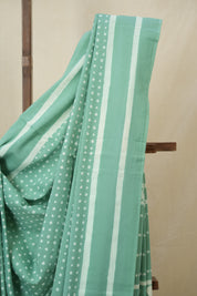 Aqua Green HBP Cotton Saree - SRAGCS3385