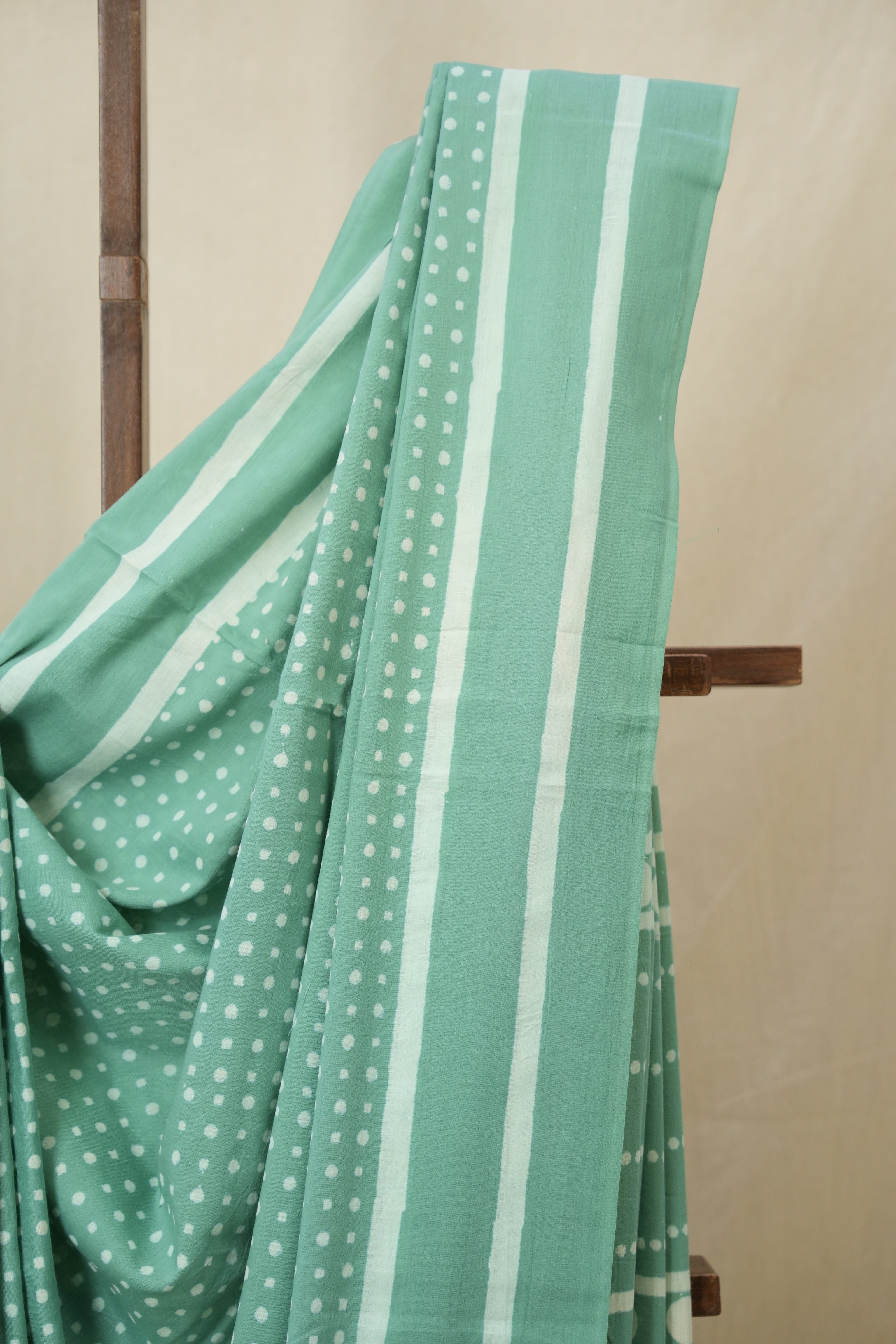 Aqua Green HBP Cotton Saree - SRAGCS3385