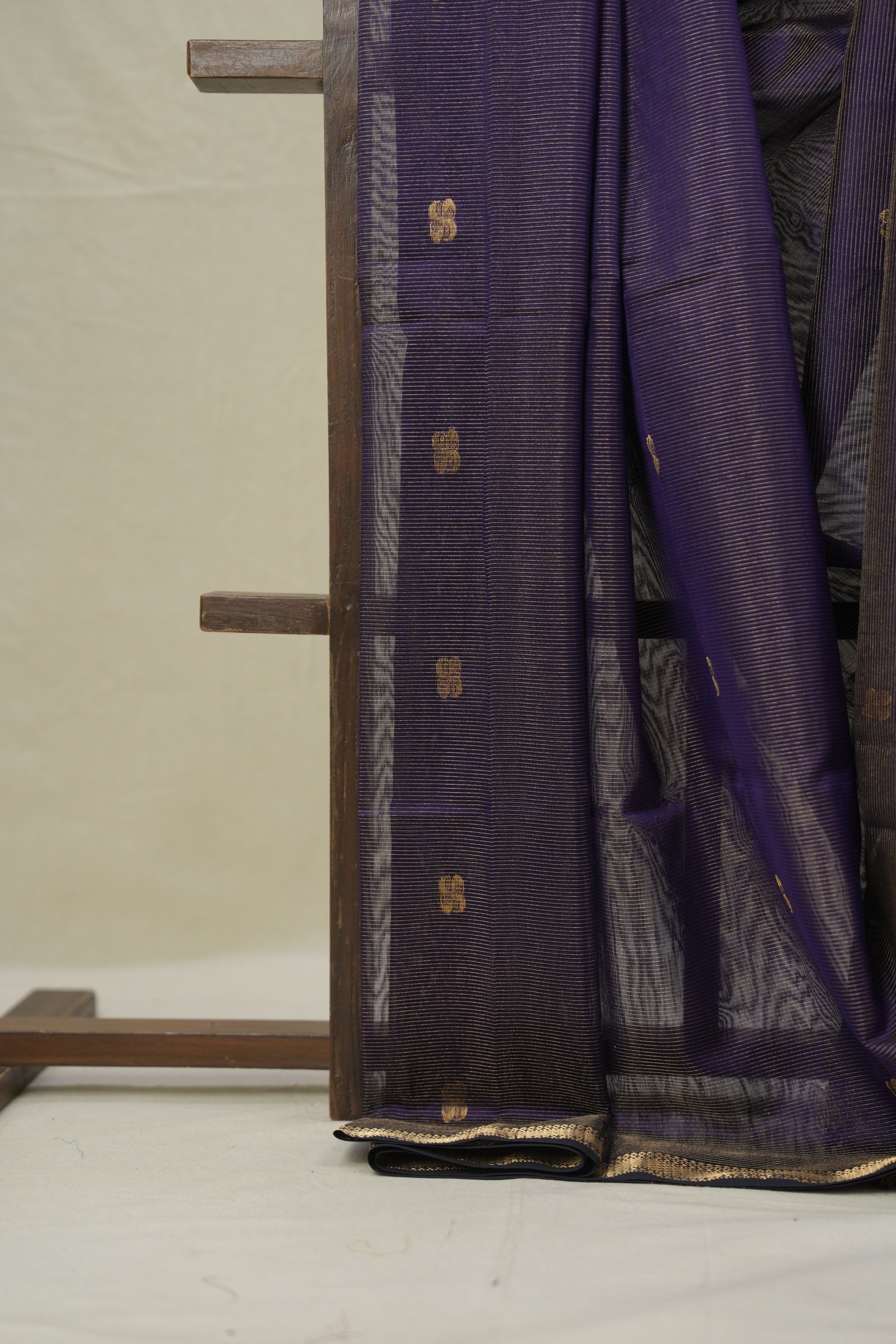 Dark Violet Maheshwari Tissue Saree - SRDVMTS730