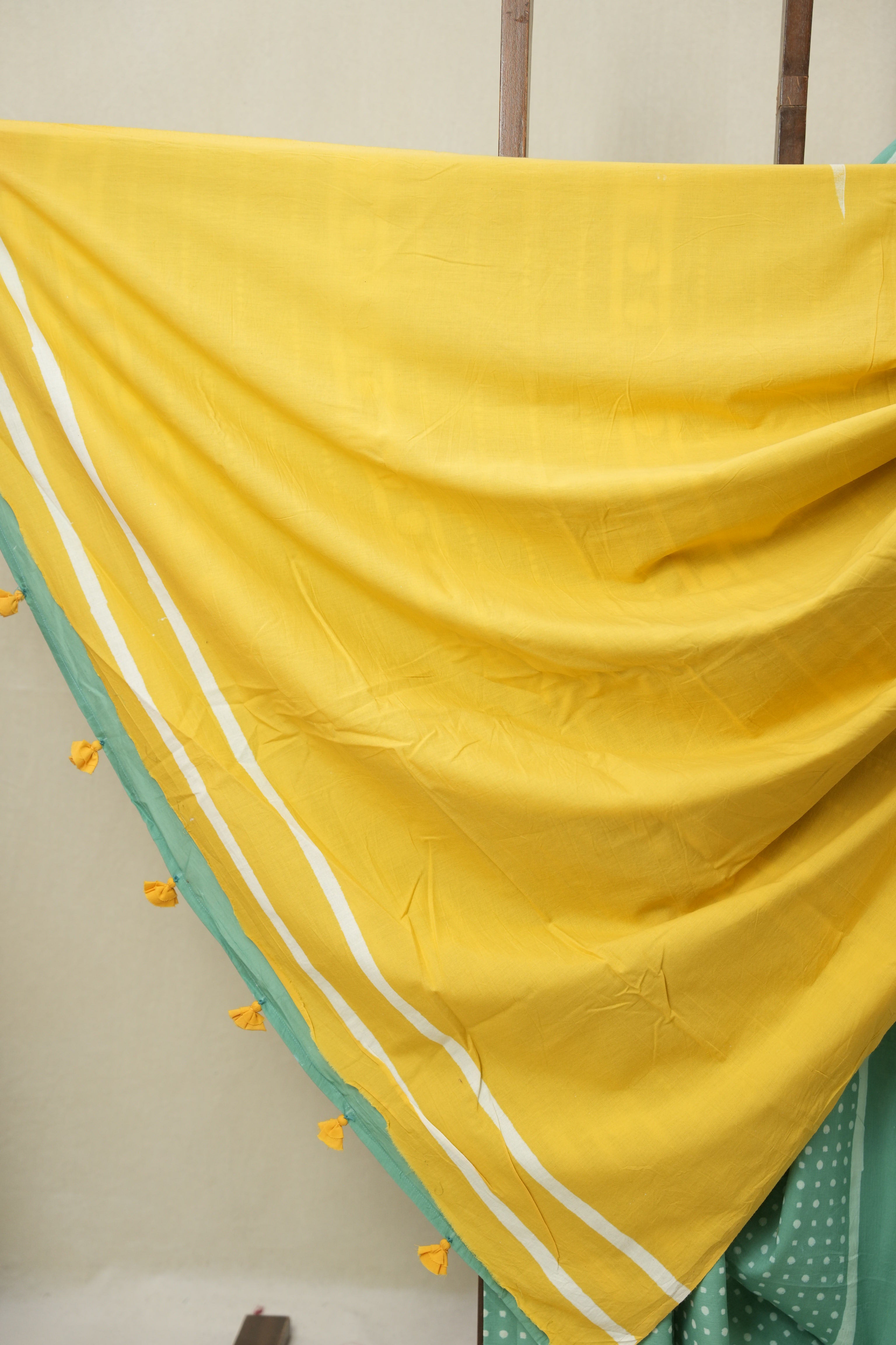 Aqua Green HBP Cotton Saree - SRAGCS3385