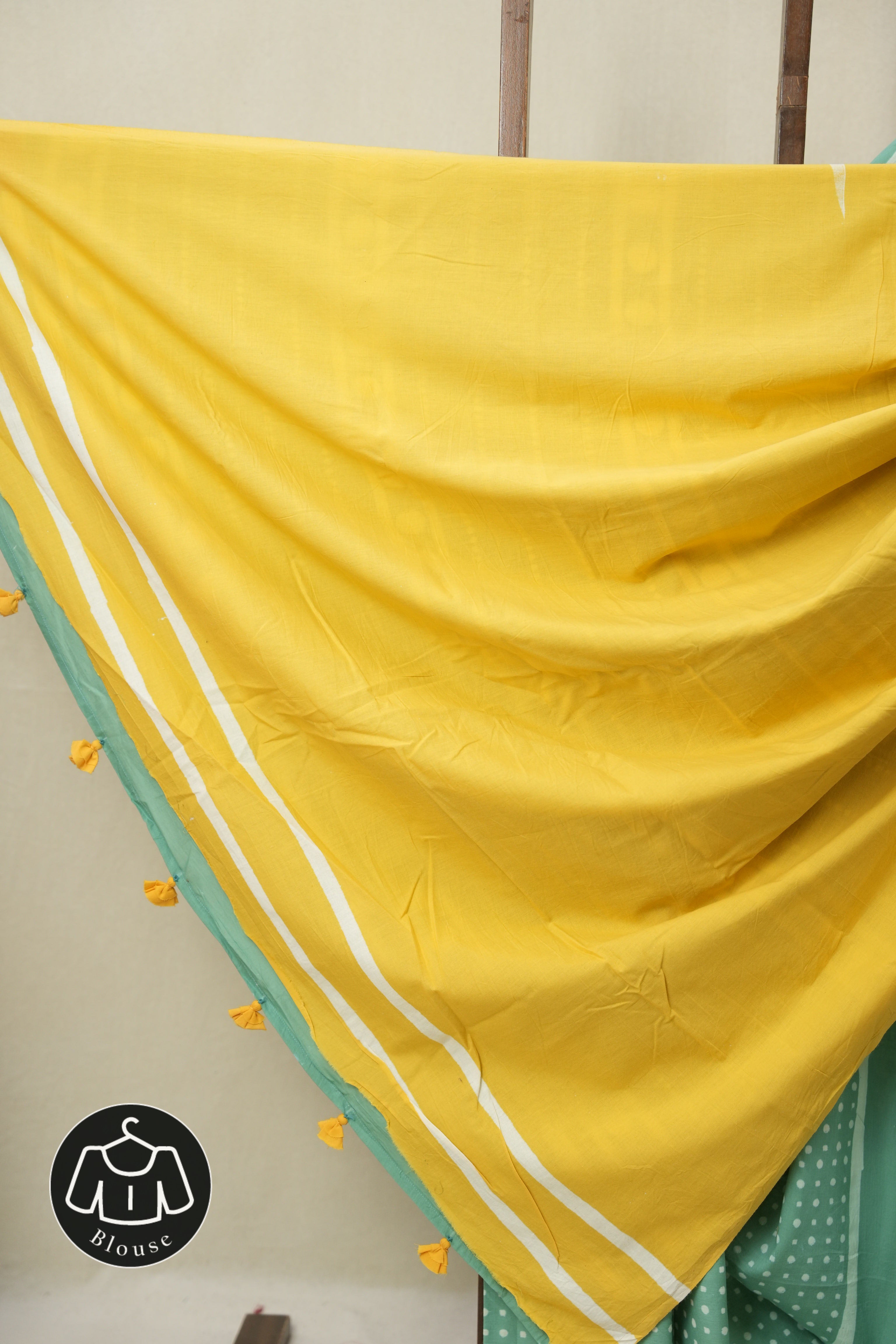 Aqua Green HBP Cotton Saree - SRAGCS3385