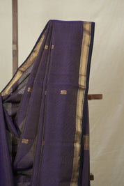 Dark Violet Maheshwari Tissue Saree - SRDVMTS730