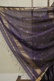 Dark Violet Maheshwari Tissue Saree - SRDVMTS730