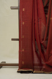 Maroon Maheshwari Tissue Saree - SRMMTS729