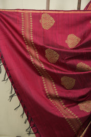 Maroon Raw Silk Saree - SRMRSS1101
