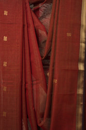 Maroon Maheshwari Tissue Saree - SRMMTS729