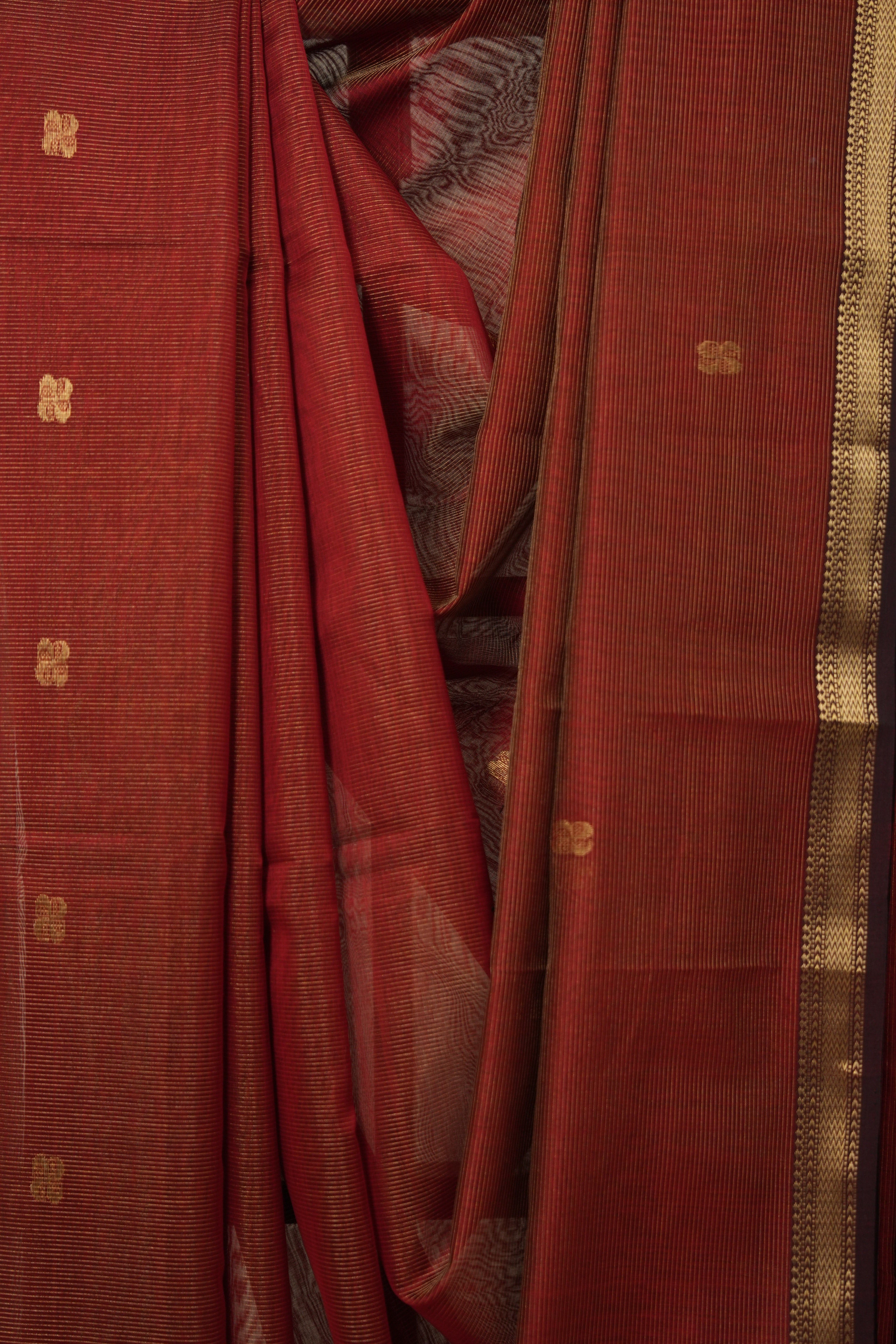 Maroon Maheshwari Tissue Saree - SRMMTS729