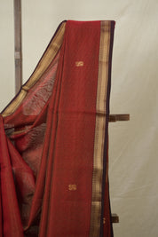 Maroon Maheshwari Tissue Saree - SRMMTS729