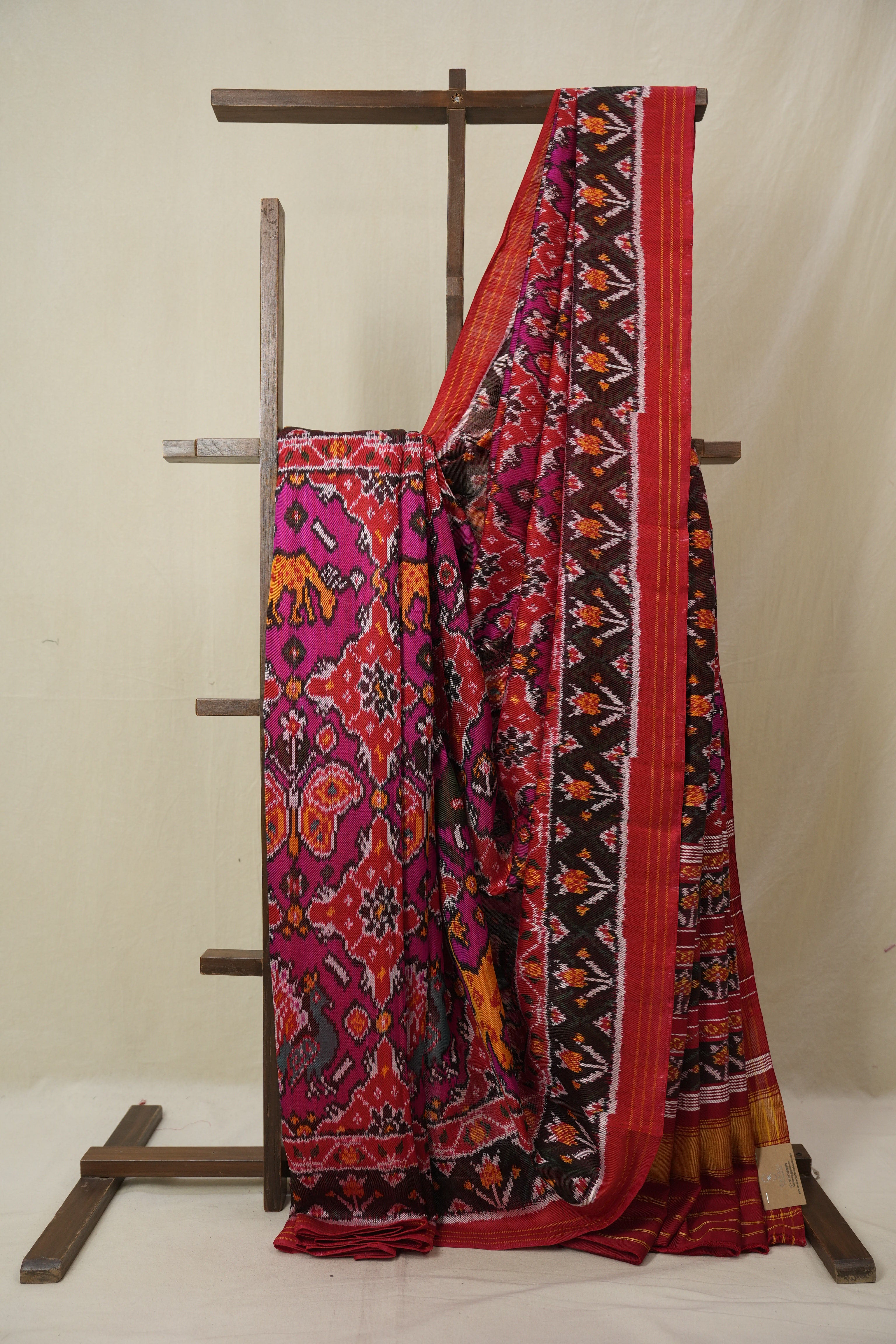 Pink Red Rajkot Patola Silk Saree - SRPRRPSS591