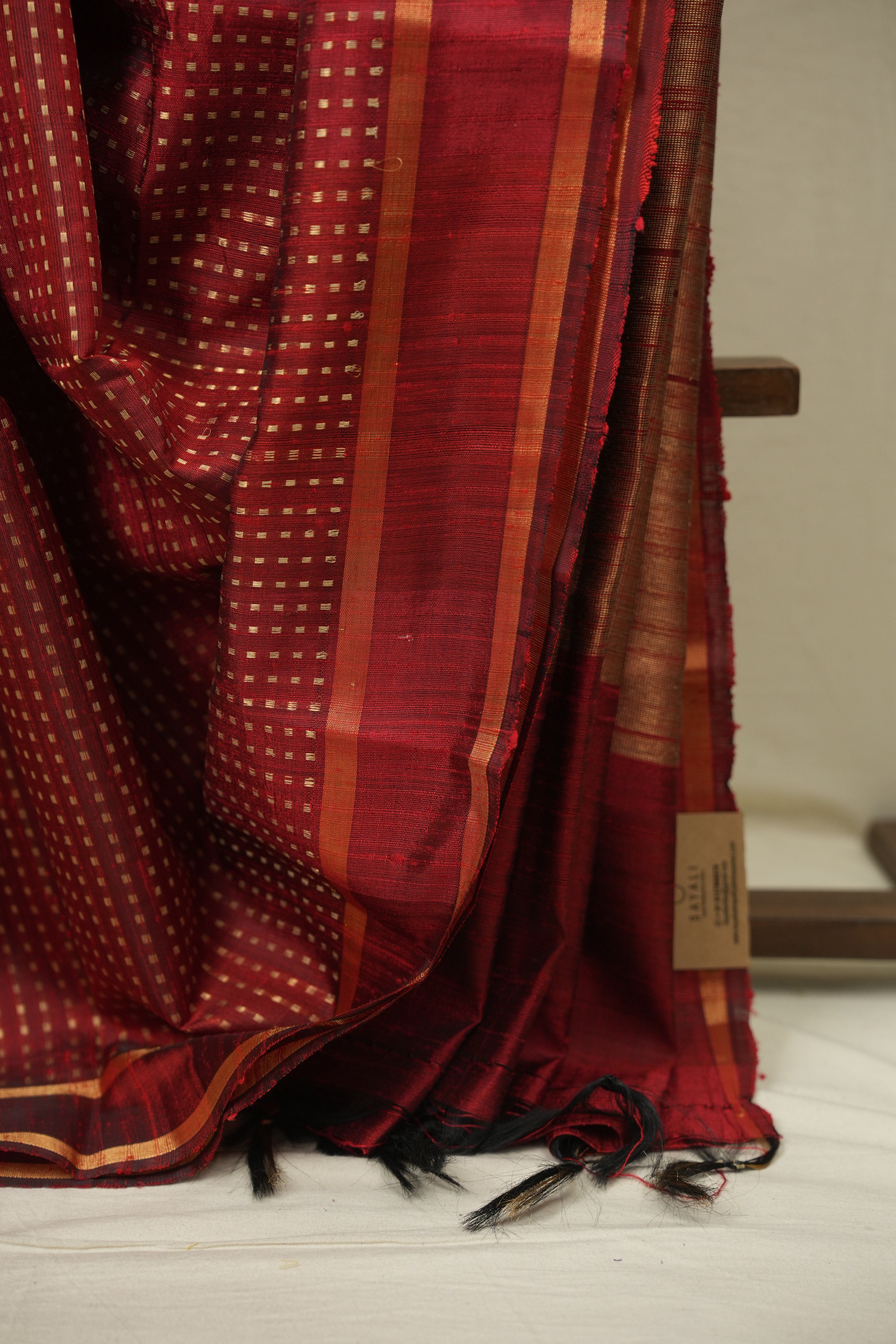 Maroon Raw Silk Saree - SRMRSS1123
