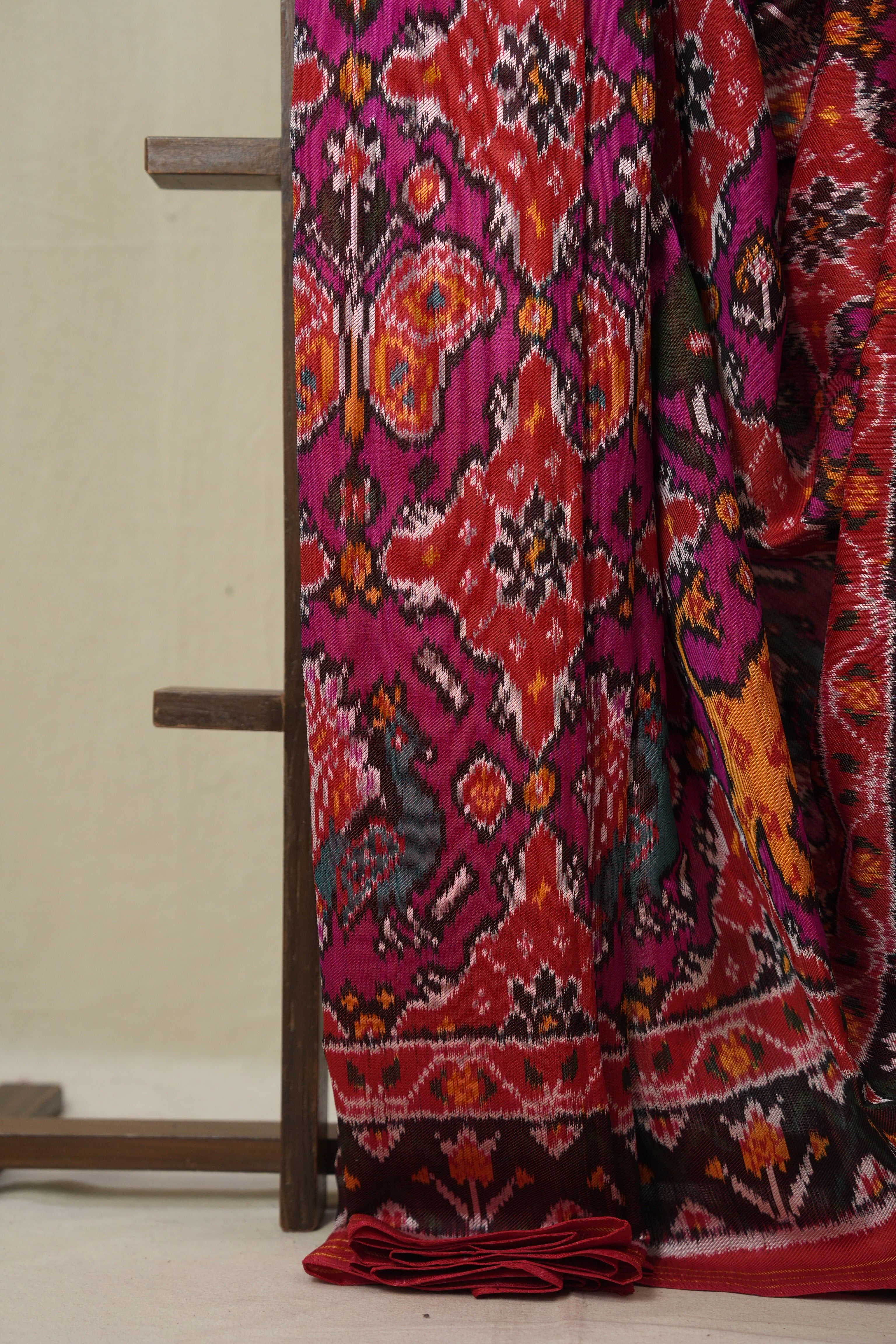 Pink Red Rajkot Patola Silk Saree - SRPRRPSS591