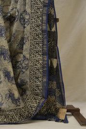 Blue White HBP Kota Doria Saree - SRBWKDS168