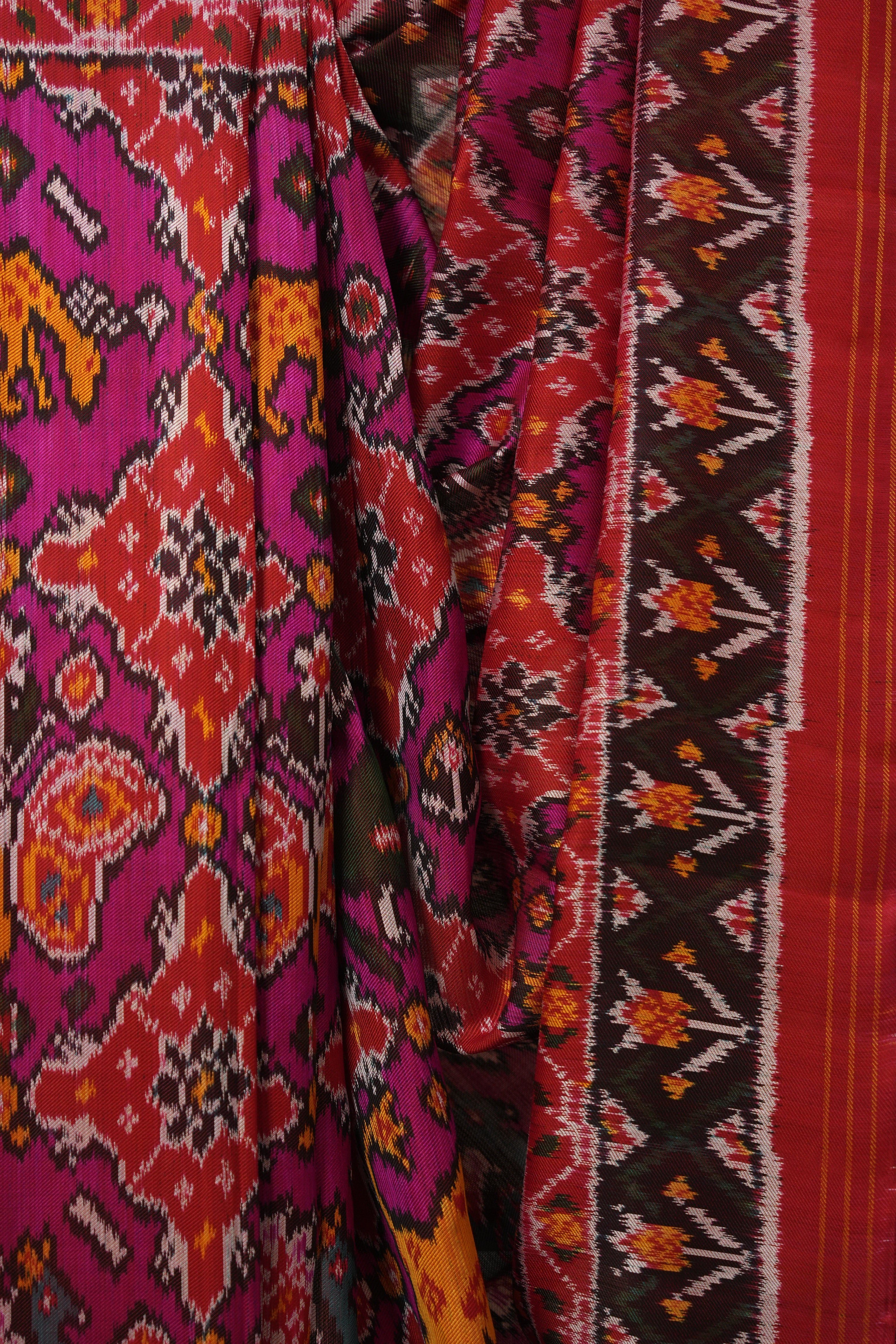 Pink Red Rajkot Patola Silk Saree - SRPRRPSS591