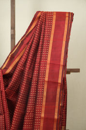 Maroon Raw Silk Saree - SRMRSS1123