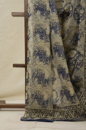 Blue White HBP Kota Doria Saree - SRBWKDS168