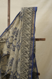 Blue White HBP Kota Doria Saree - SRBWKDS168