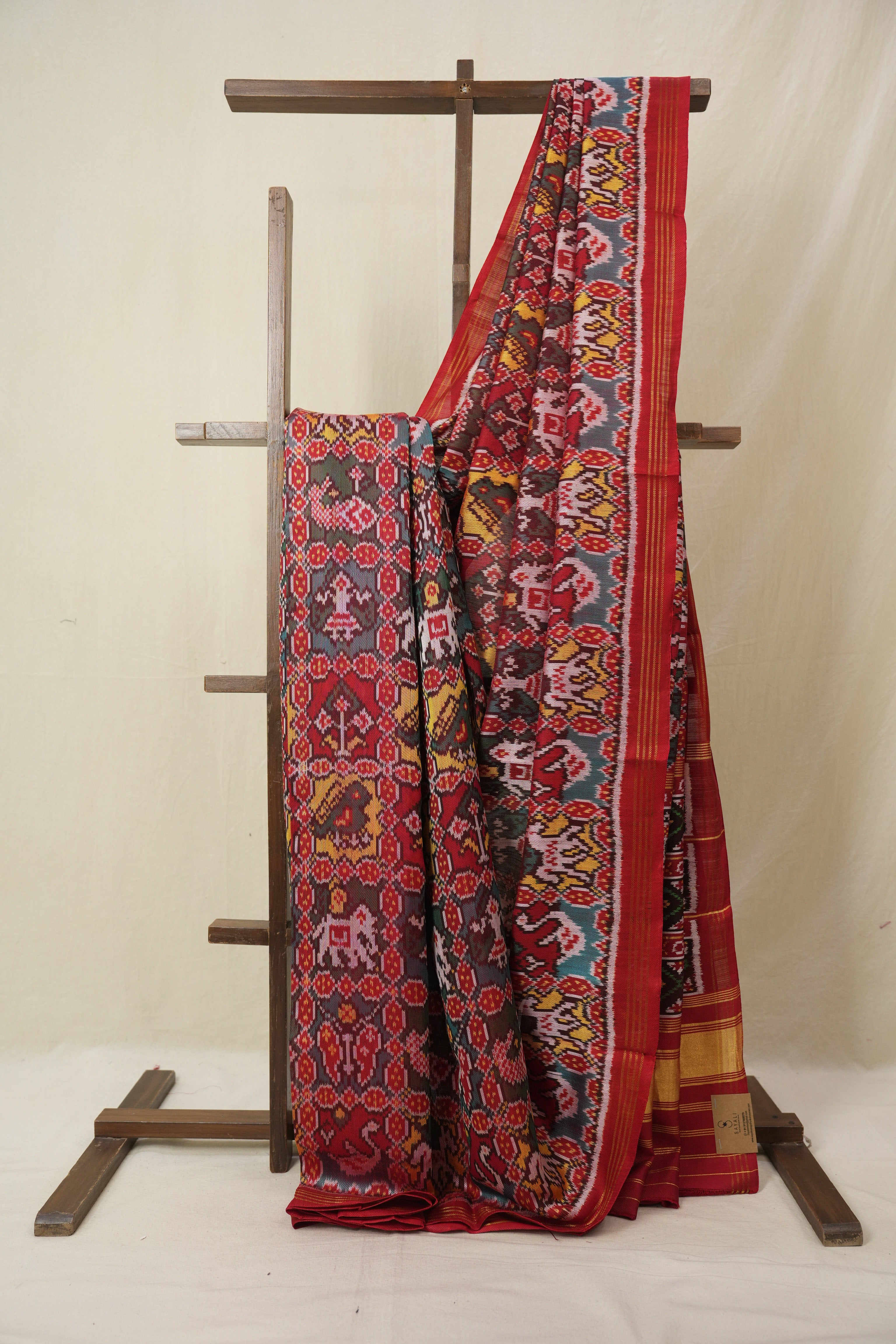 Green Red Rajkot Patola Silk Saree - SRGRRPSS592