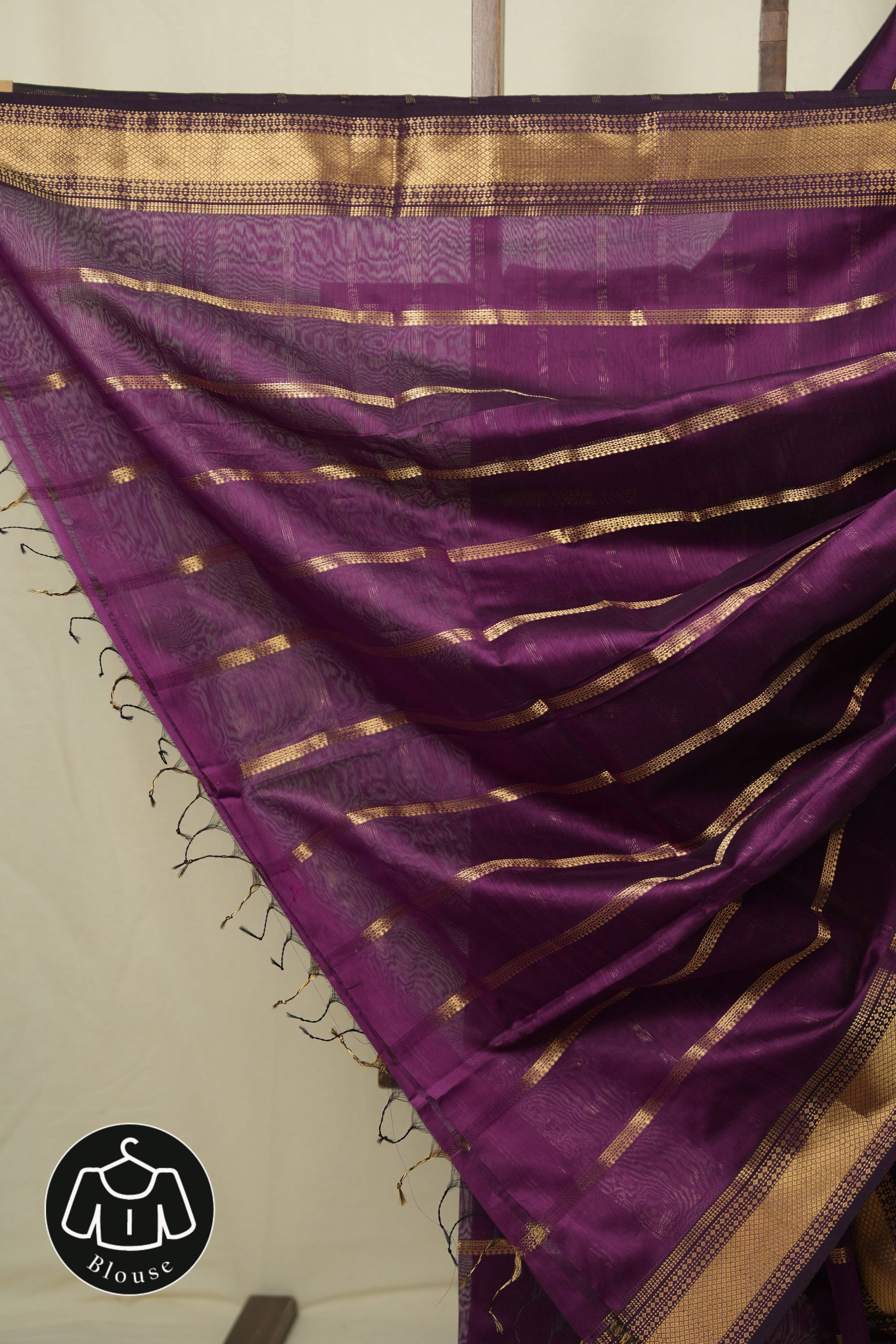 Purple Maheshwari Saree - SRPMS1169