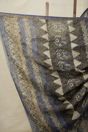 Blue White HBP Kota Doria Saree - SRBWKDS168