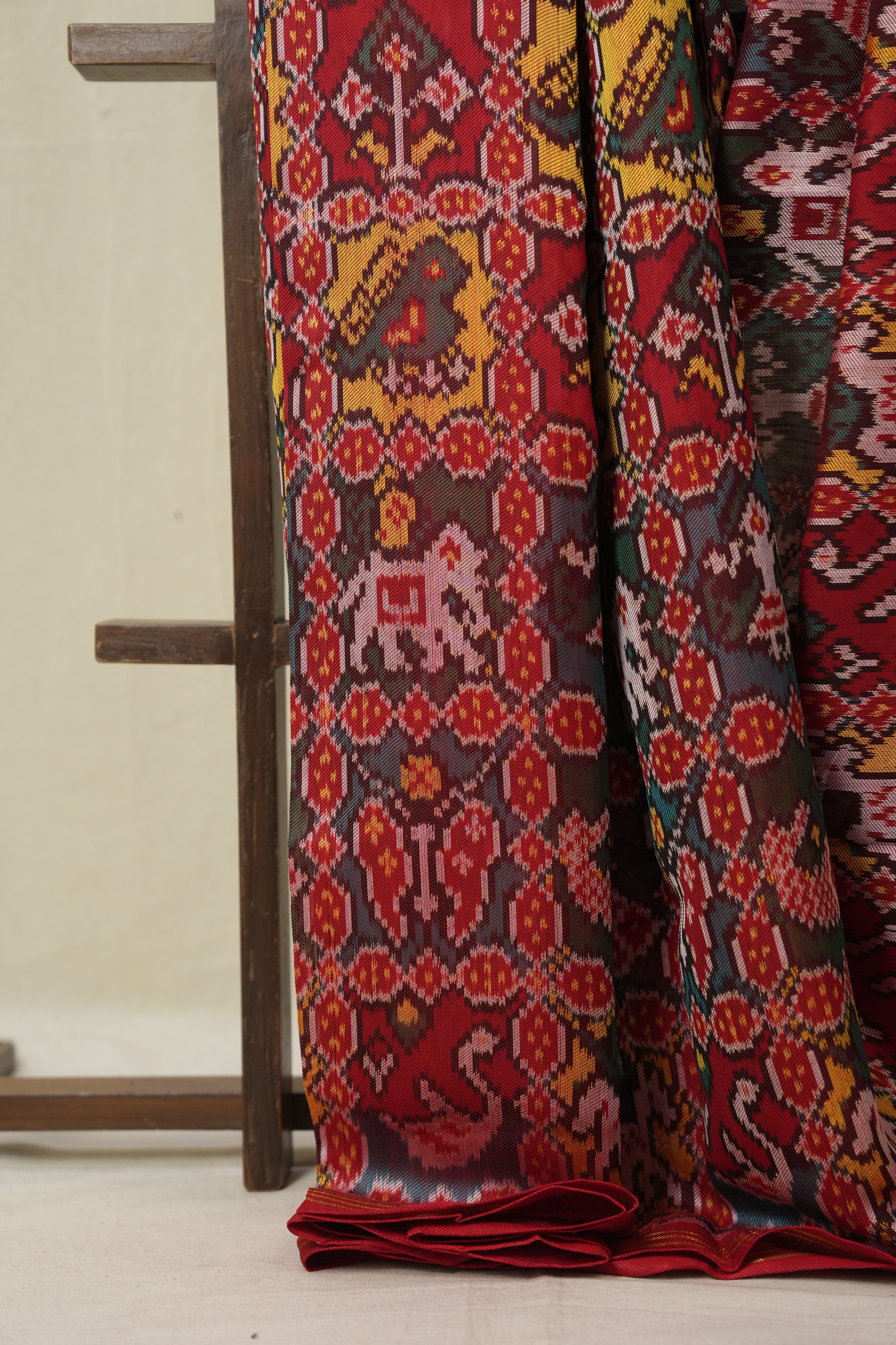 Green Red Rajkot Patola Silk Saree - SRGRRPSS592