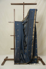 Peacock Blue Maheshwari Tissue Saree - SRPBMTS727