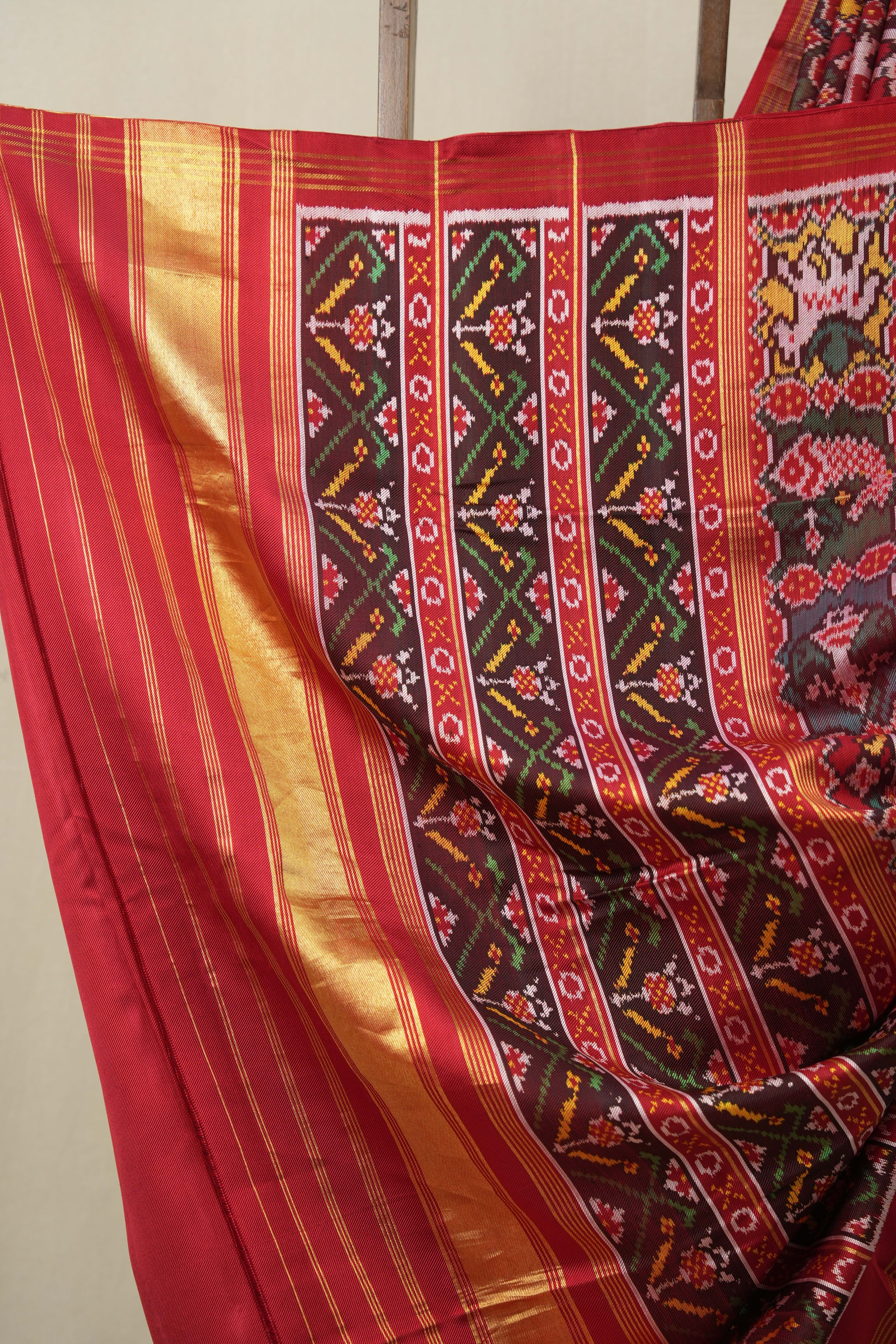 Green Red Rajkot Patola Silk Saree - SRGRRPSS592
