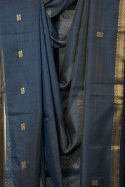 Peacock Blue Maheshwari Tissue Saree - SRPBMTS727
