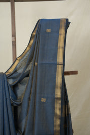 Peacock Blue Maheshwari Tissue Saree - SRPBMTS727
