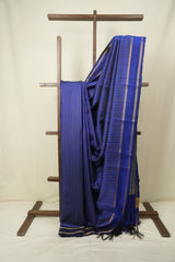 Blue Raw Silk Saree - SRBRSS1122