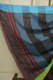 Maroon Checks Cotton Patteda Anchu Saree - SRMPAS358