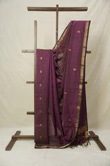 Plum Maheshwari Tissue Saree - SRPMTS726