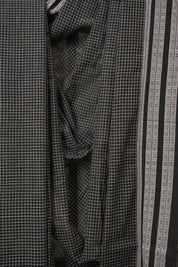 Black Big Checks Cotton Patteda Anchu Saree - SRBPAS344