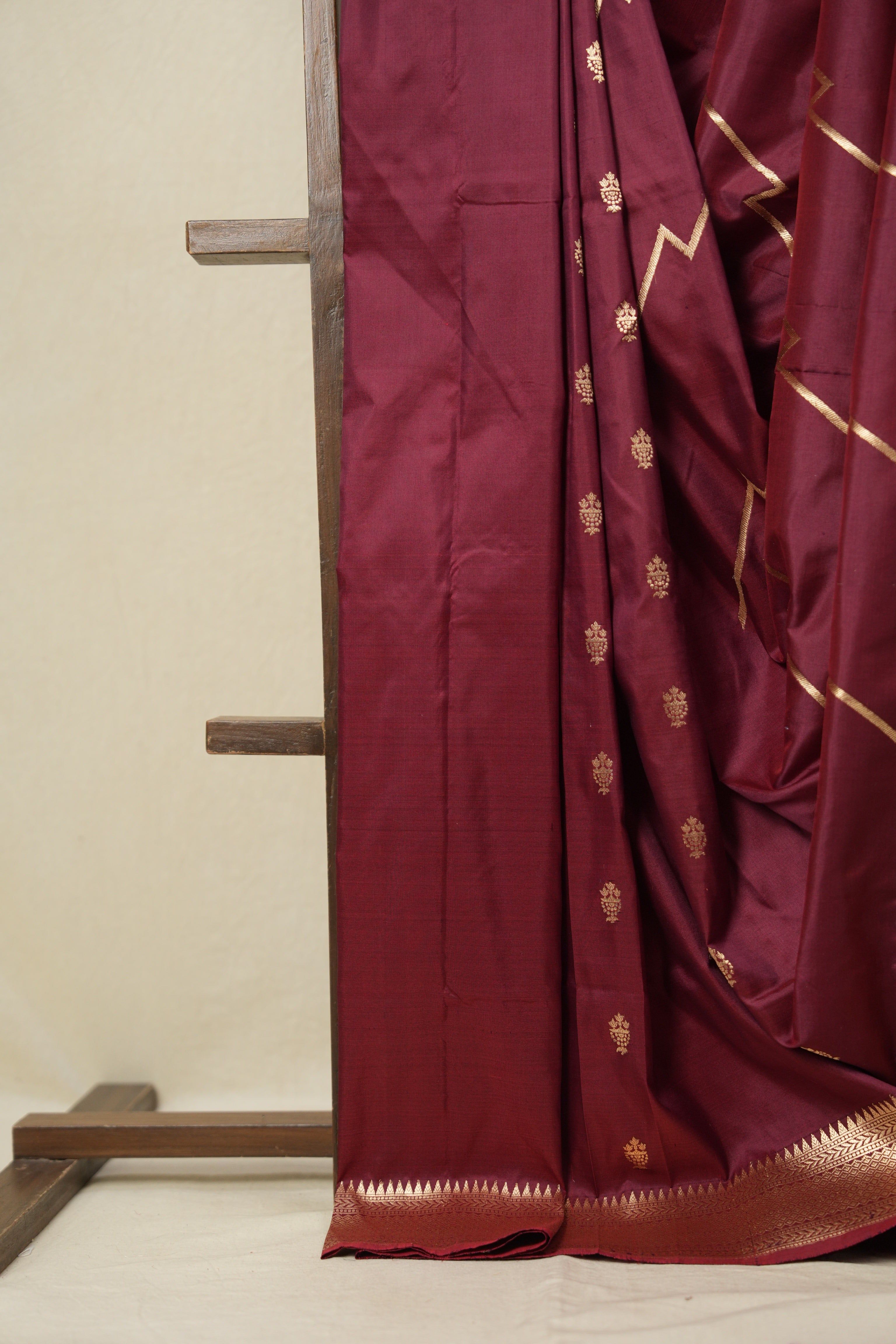 Maroon Banarasi Silk Saree - SRMBSS822