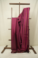 Magenta Raw Silk Saree - SRMRSS1124