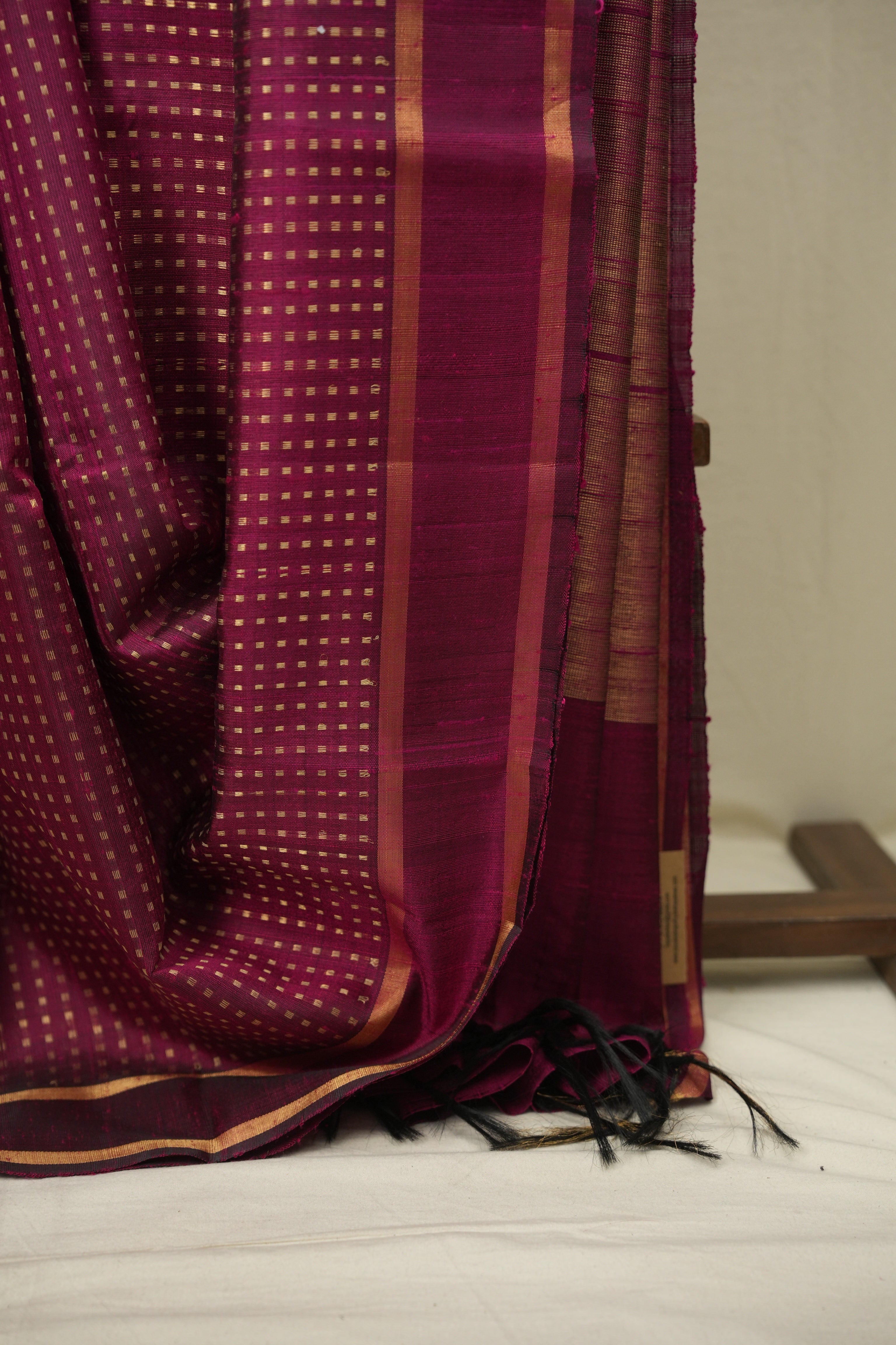 Magenta Raw Silk Saree - SRMRSS1124