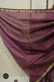 Plum Maheshwari Tissue Saree - SRPMTS726