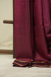 Wine Raw Silk Saree - SRWRSS1125
