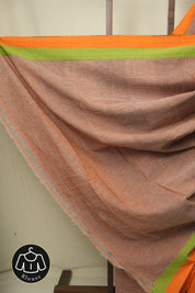 Peach Small Checks Cotton Patteda Anchu Saree - SRPPAS357