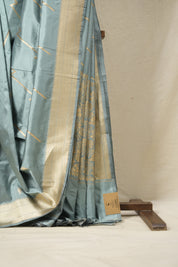 Metallic Blue Banarasi Silk Saree - SRMBBSS837