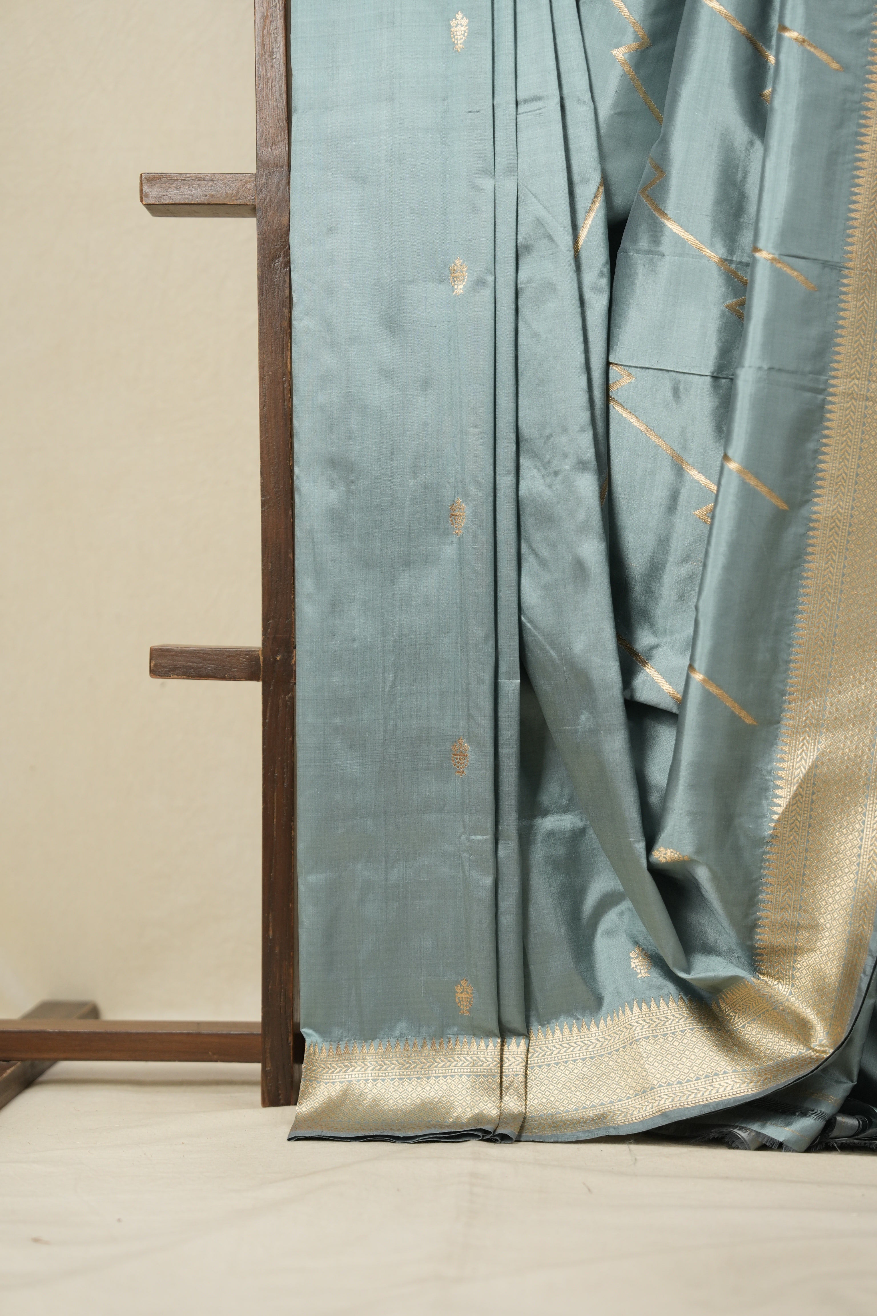 Metallic Blue Banarasi Silk Saree - SRMBBSS837