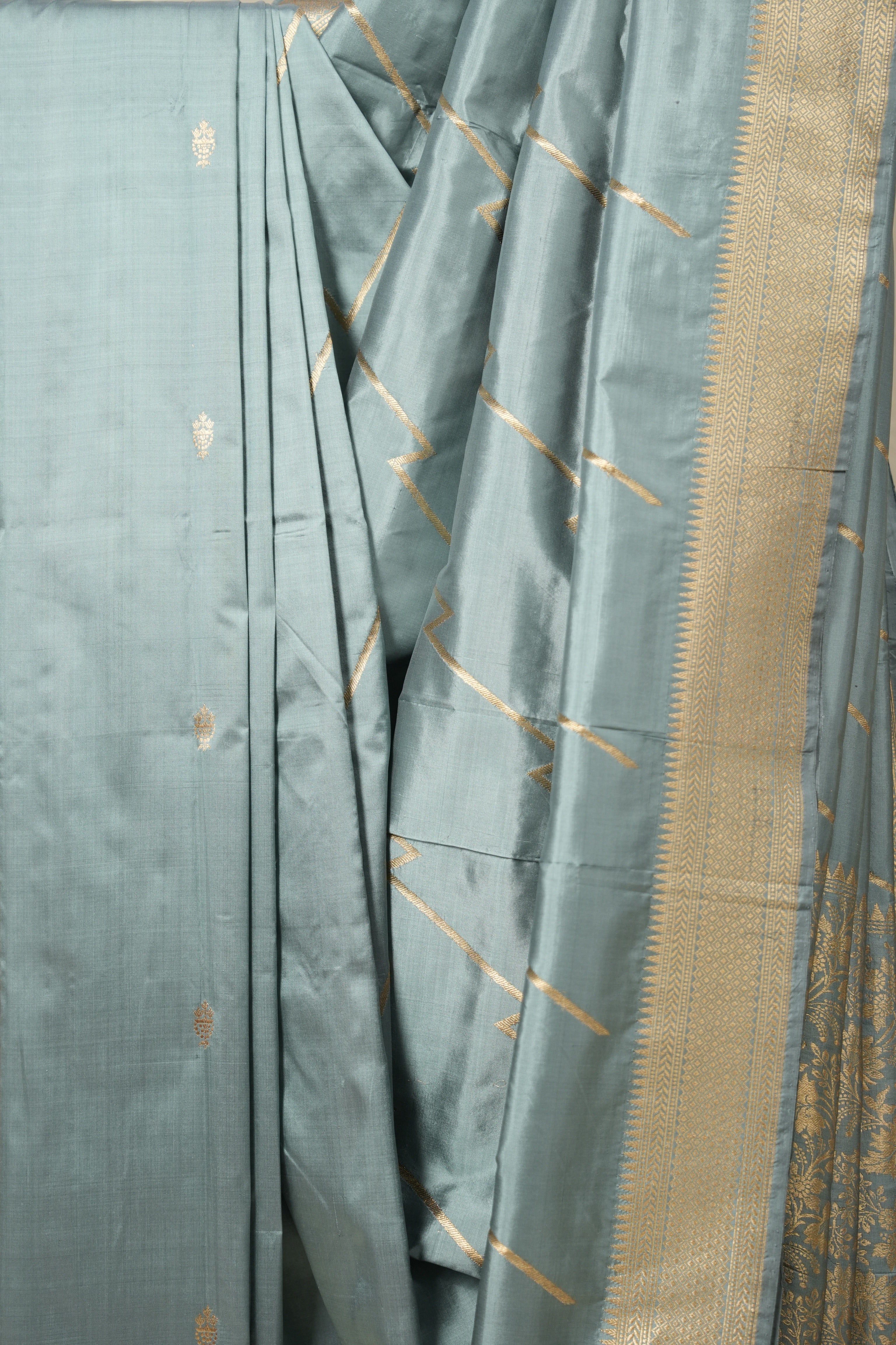 Metallic Blue Banarasi Silk Saree - SRMBBSS837