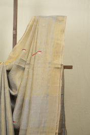 Grey Tissue Linen Jamdani Saree - SRGTLJS208