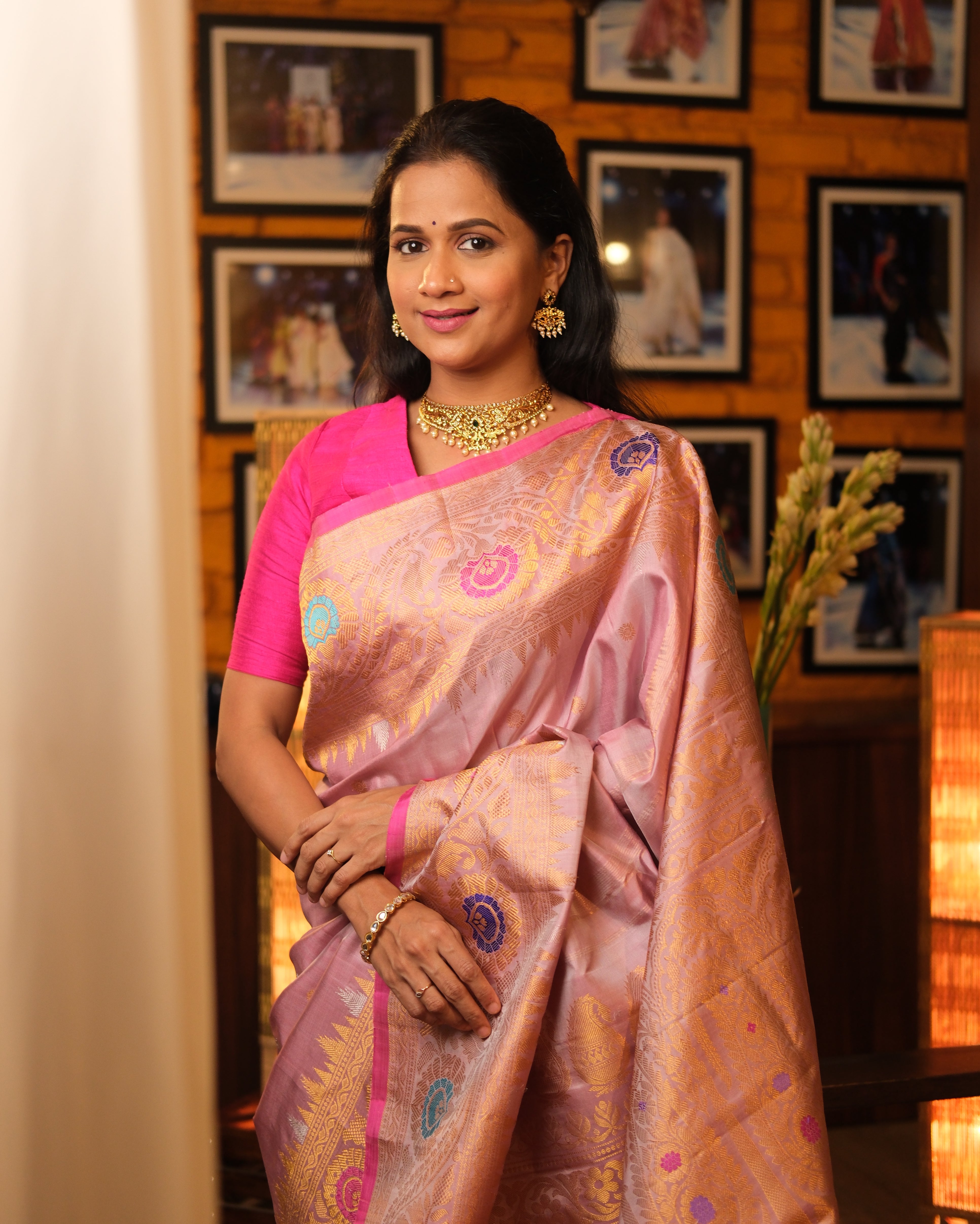 Pink Gadwal Silk Saree - SRPGSS466