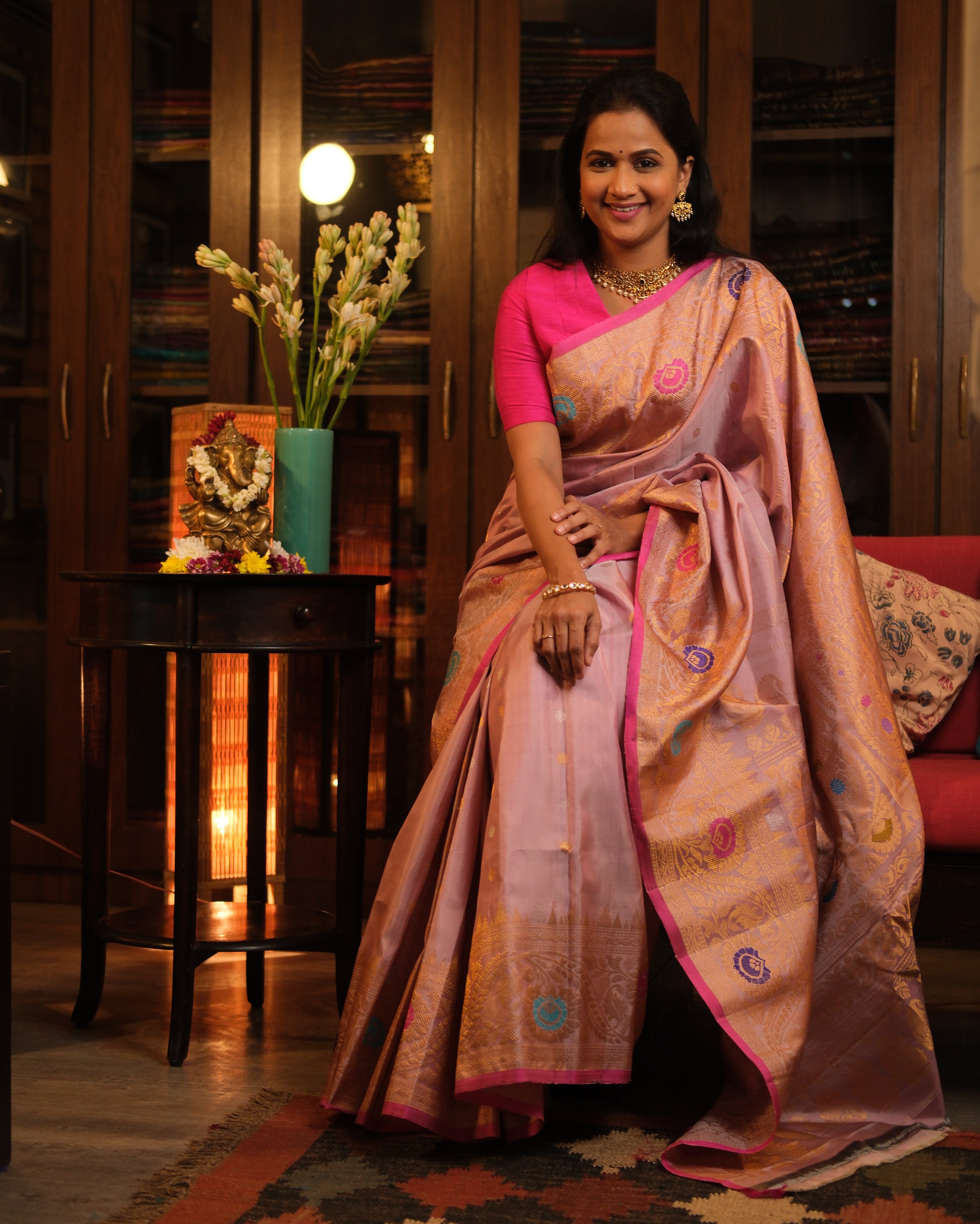 Pink Gadwal Silk Saree - SRPGSS466